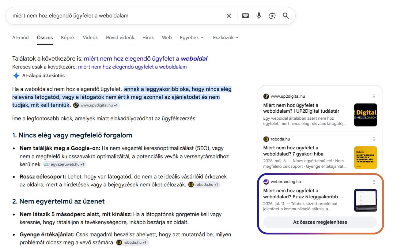 ChatGPT mint új ügyfélszerzési csatorna: Hogyan találhatnak Rád az ügyfelek AI keresőkön keresztül? WEBBRANDING ChatGPT mint új ügyfélszerzési csatorna: Hogyan találhatnak Rád az ügyfelek AI keresőkön keresztül? WEBBRANDING